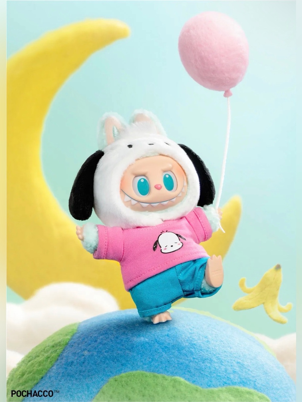 Authentic THE MONSTERS × Hello Kitty and Friends- Vinyl Plush Pendant - POCHACCO